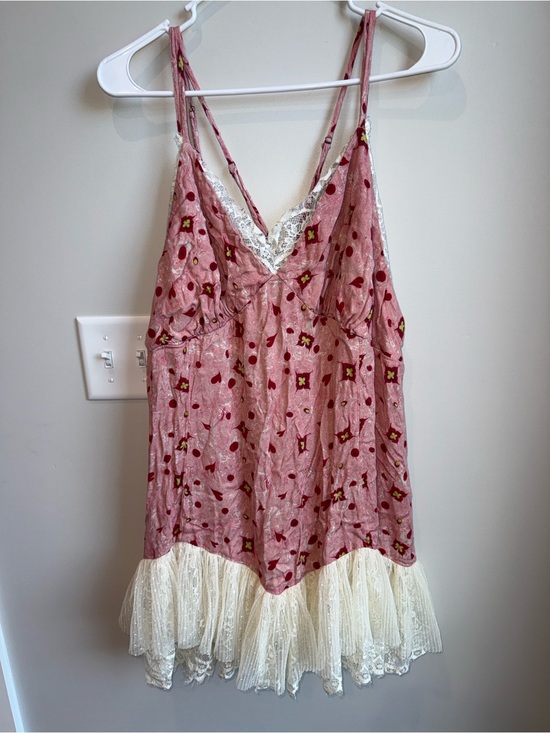 Anthropologie Dresses & Skirts - Anthropologie Dusty Pink Floral Lace-Trim Mini Dress